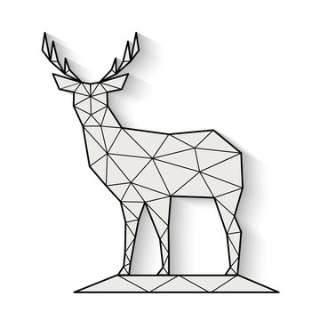 Figure of a deer from polygons of vector illustrations.