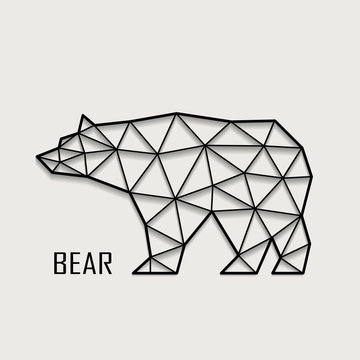 Figure of a bear from polygons of vector illustrations.