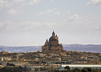 Church of Saint John the Baptist in Xewkija. Gozo island. Malta