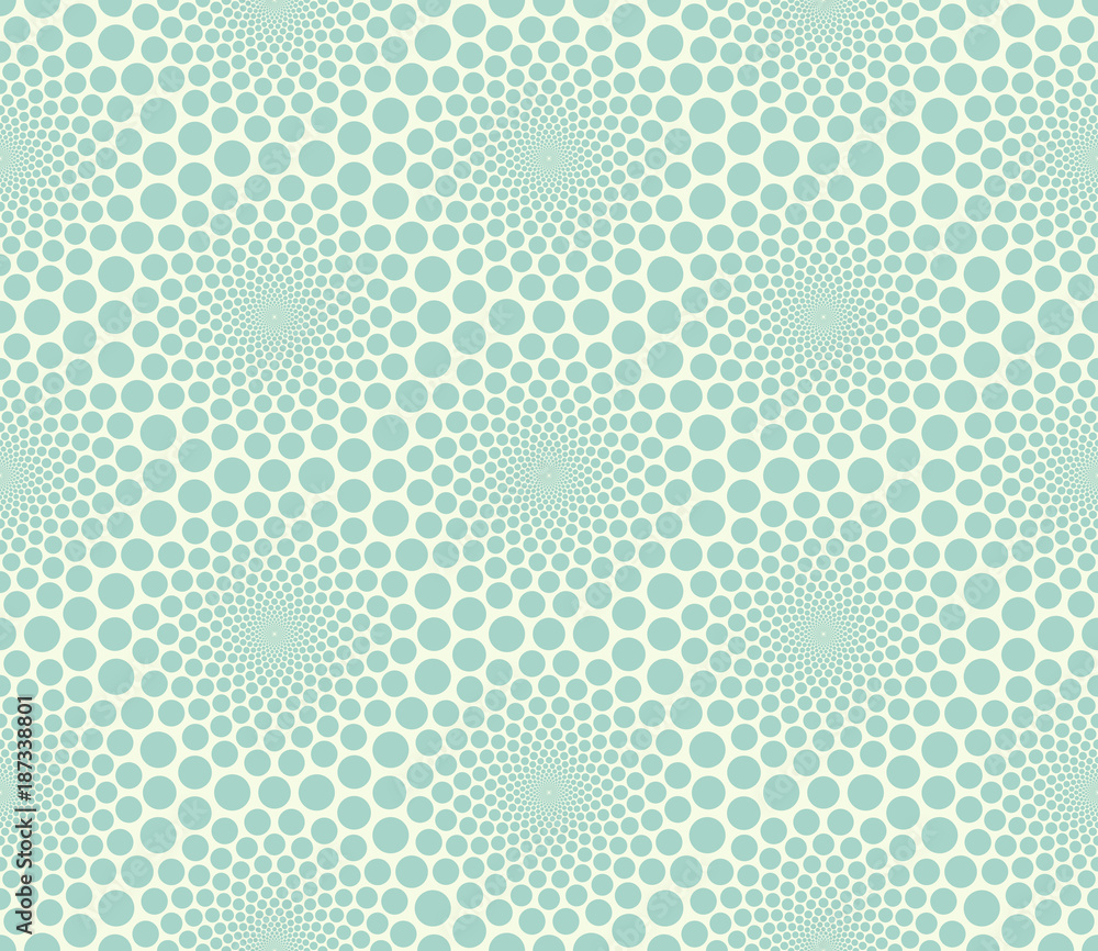 Poster seamless turquoise vector pattern with dots.