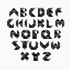 Black modern alphabet set. Vector Illustration.