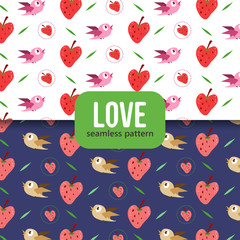 Colorful Love Pattern Seamless Background