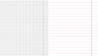 Set of school sheet paper notebook square and linear grid paper. Grid layout. School background. Education blank texture.