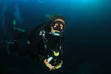 Wall murals Diving Scuba dive coral reef underwater