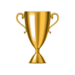 Realistic Detailed 3d Winner Golden Cup. Vector