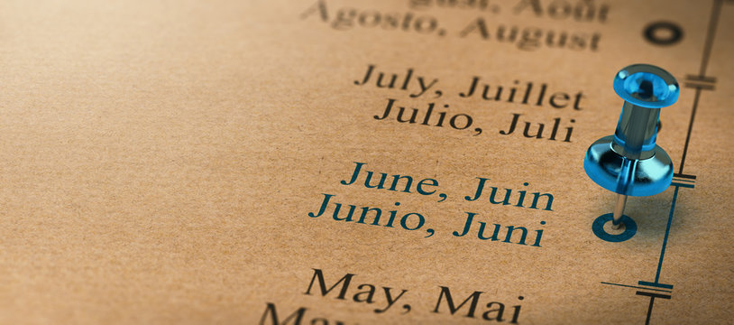 Focus on june, Months of the Year Calendar