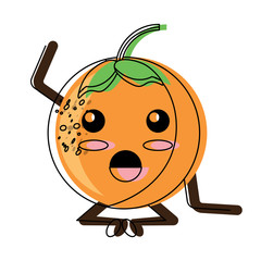 kawaii orange fruit icon