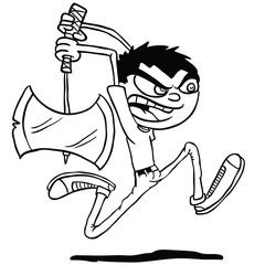 boy with axe black