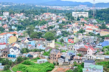 Aerial View of Da Lat City in Vietnam