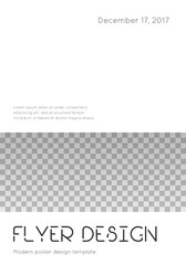 Brochure template design. Modern cover page layout. Cool trendy poster design. Minimalistic corporate brochure template. Vector illustration on transparent background.