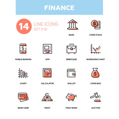 Business and finance - line design icons set
