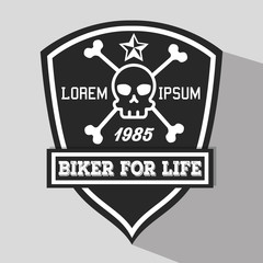 biker culture biker for life badge and patch