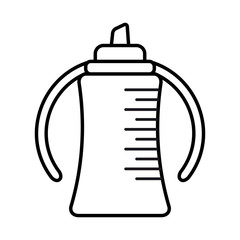 Bottle. Baby icon on a white background, line design.