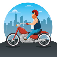 Obraz na płótnie Canvas biker culture biker men riding motorbikes