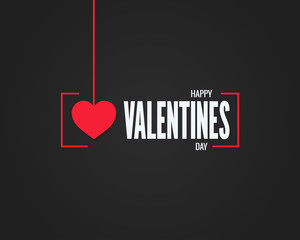 valentines day logo on black background - obrazy, fototapety, plakaty