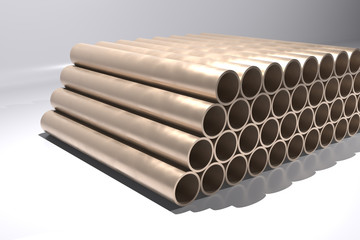A 3d rendering of copper pipes