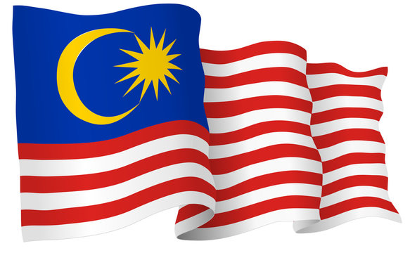 Malaysia Flag Waving Vector Illustration