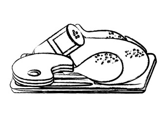 cutting board with food