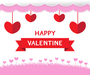 Happy valentine day vector background design for holiday .