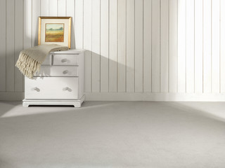 Neutral Room Set Lounge den in white rustic chalk paint