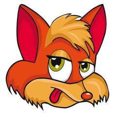 Fox head. Cartoon style. Isolated image on white background. Clip art for children.
