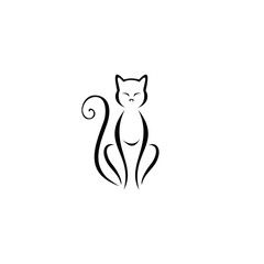 simple cat design white background