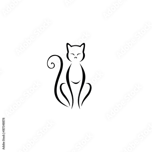 Simple Cat Design White Background Stock Image And Royalty Free Simple Cat Design White Background