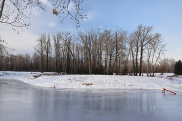 Outdoor Skating Rink on Pond