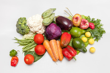 Bunch of fresh vegetables. Environmentally friendly and safe. A variety of vitamins and mineral nutrients