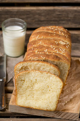 Homemade pull apart bread with sesame seeds