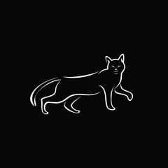 simple cat design black background