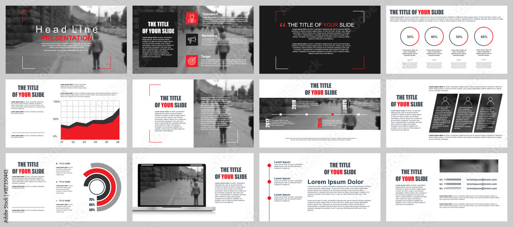 Poster Business presentation slides templates from infographic elements. Can be used for presentation, flyer and leaflet, brochure, corporate report, marketing, advertising, annual report, banner, booklet.