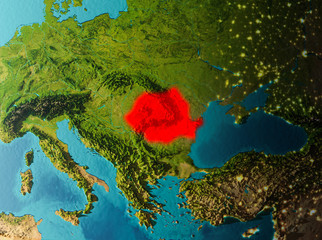 Orbit view of Romania