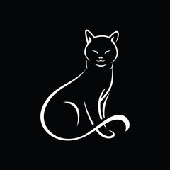 simple cat design black background
