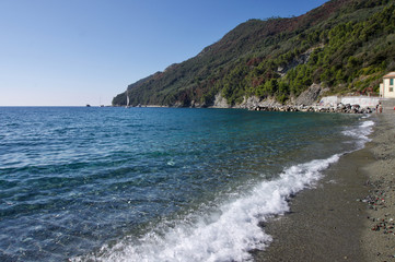 The beach of Riva Trigoso, Sestri Levante, Italy