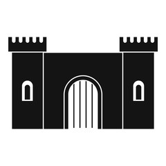 Fortress with gate icon, simple style