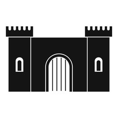 Fortress with gate icon, simple style