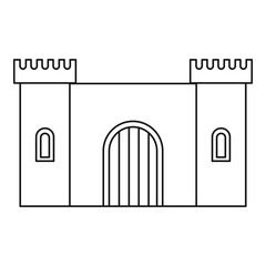 Old fortress towers icon, outline style