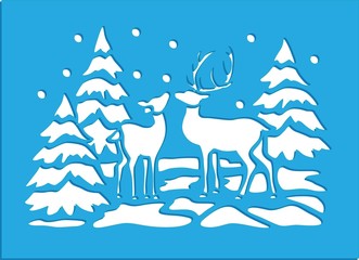 Winter stencil cards