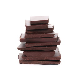 chocolate isolated on white , 78 percent of cocoa