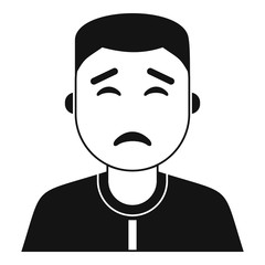 Asian man icon, simple style