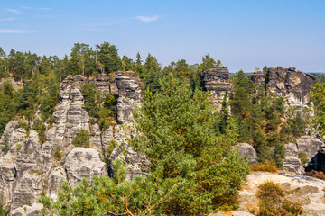 Elbsandsteingebirge sächsiche Schweiz Blick auf die Felslandschaft