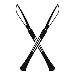 Surgeon scalpels icon, simple style
