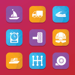 Speed icons. vector collection filled speed icons set.