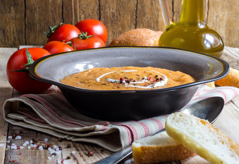 Homemade cream of tomato soup