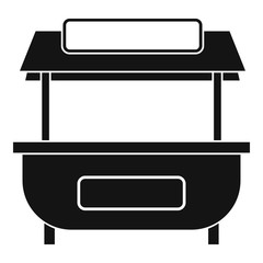 Empty counter with canopy icon, simple style