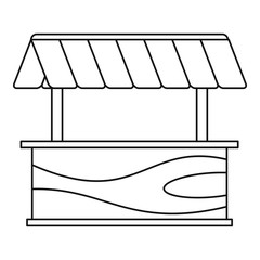 Street stall with awning icon, outline style