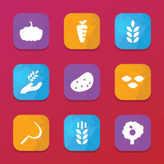 Harvest icons. vector collection filled harvest icons set.