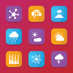 Cloud icons. vector collection filled cloud icons set.