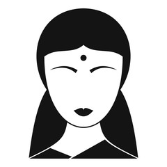 Indian woman icon, simple style